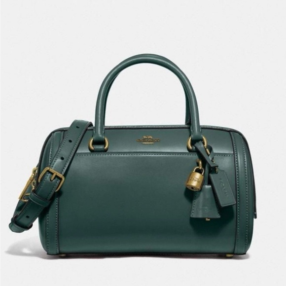 Coach Handbags - NWT Coach Zoe Barrel Leather Satchel Purse F76705 In Evergreen Color